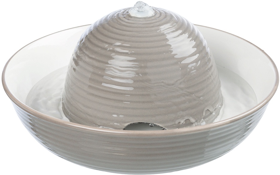 Trixie Keramik Trinkbrunnen Vital Flow - Trinkbrunnen 1,5 Liter, grau/weiß