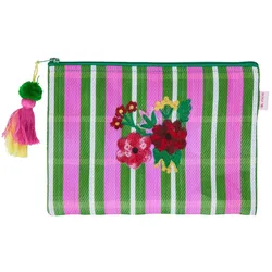 RICE Recycelte Kosmetik Tasche, Model 5, Blumenmuster