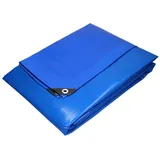 ECD Germany Abdeckplane Gewebeplane mit Ösen 6x10m 60m2 260g/m2 aus Polyethylen Schimmelresistent Wasserdicht Reißfest Schutzplane Bootsplane