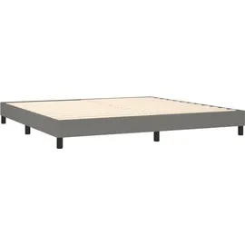 vidaXL Boxspringbett mit Matratze & LED Dunkelgrau 200x200 cm Stoff