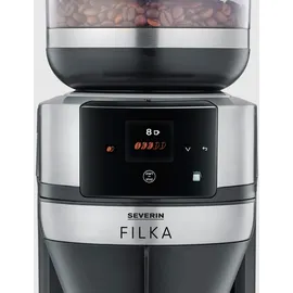 Severin Kaffeemaschine mit Mahlwerk »KA 4853 FILKA«, 1,4 l, Kaffeekanne, Papierfilter, 1x4, schwarz, silber