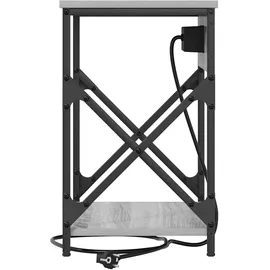vidaXL Nachttisch mit Ladestation Grau Sonoma 41 x 31 x 51 cm