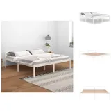 vidaXL Seniorenbett Weiß 200x200 cm Massivholz Kiefer - Betten & Bettgestelle - Weiß