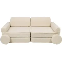 MeowBaby Kindersofa,, Creme, Textil, 160x24x80 cm, Kinder- & Jugendzimmer, Kindermöbel, Kindersitzmöbel & -tische, Kindersessel & -sofas