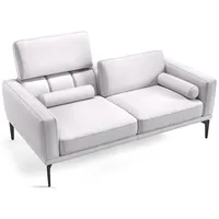 Sofanella 2-Sitzer Leder BIANCO, Relaxsofa, Designsofa, Designer Couch, Italienisches Sofa, 2er Sofa weiß