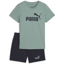 Puma Jungen ESS No.1 Logo Tee and Shorts Set PS Gestrickte Anzüge, Green Moon-New Navy,