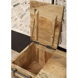 MASSIVMOEBEL24.DE Truhe Mango 76x51x46 Natur lackiert Railway #134