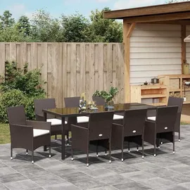 vidaXL Garten Essgruppe 9-tlg. Braun