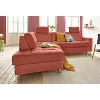 sit&more Ecksofa »Pablo L-Form«, wahlweise mit Bettfunktion und Bettkasten, orange