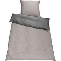 Setex Wendebettwäsche »Chambray«, mit Wendefunktion grau