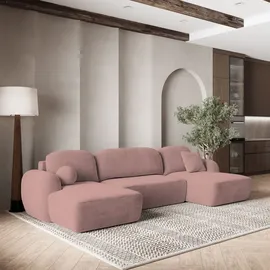 masseno Ecksofa SAVONA K Polyester 2-Sitzer Rosa