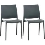 CLP 2er Set Stühle Maya dunkelgrau