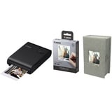 Canon SELPHY SQUARE QX10 mobiler WLAN-Farbfotodrucker, Premium-Kit, schwarz [+ 20er Druck-Set XS-20L + Druckerbox]