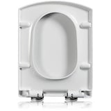 WC Sitz eckig, Toilettendeckel mit Absenkautomatik rechteckig– Klodeckel abnehmbar quadratisch- Toilettensitz viereckig – Klobrille robust, rechteckiger,37 * 47cm