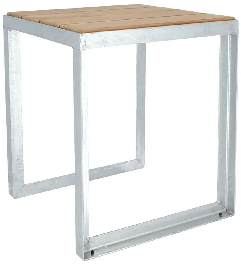 Hocker Jever aus massivem Teak, modern, Outdoor, Natur, Kufengestell aus feuerverzinktem Stahl