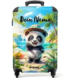 NoBoringSuitcases.com Kinderkoffer, Koffer Personalisiert, Kinder Koffer, Koffer Kinder, Kinder Reisekoffer, Reisetasche Kinder, Koffer Für Handgepäck, Handgepäck 55x40x20 cm (Panda - Tropisch)