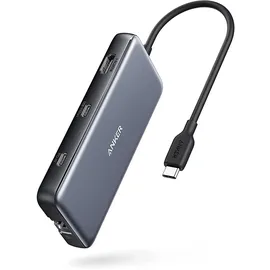 Anker 533 USB-C Hub (8-in-1) PowerExpand USB-C Adapter, 100W Power Delivery, 4K 60Hz HDMI, 10 Gbit/s USB-C & 2 USB-A Datenports, Ethernet-Port, microSD & SD Speicherkartenleser, Für MacBook und mehr