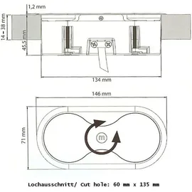 THEBO Einbausteckdose 2-fach Weiß
