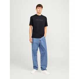 JACK & JONES Rundhalsshirt JORFREDERIKSBERG TEE SS CREW NECK NOOS schwarz M (50)