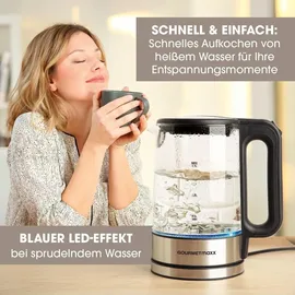 GOURMETmaxx Glas-Wasserkocher LED 1,7 l Schwarz
