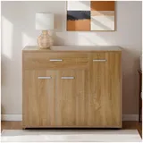 CARO-Möbel Deusto 88 x 70 x 35 cm mit 1 Schublade / braun
