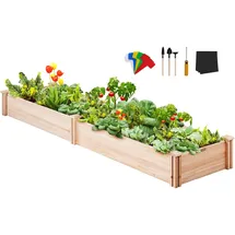 Vevor Hochbeet 240 x 60 x 25 cm Pflanzkasten Tannenholz Gemüsebeet Blumenkasten Kräuterbeet Gartenbeet Pflanzkübel Ideal für den Anbau von Gemüse, Obst, Kräutern, Sukkulenten usw.