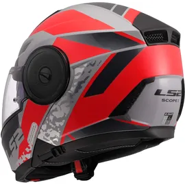 LS2 FF902 Scope II Oxyd Klapphelm - Grau/Rot/Schwarz / XS