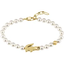 Lacoste Perlenarmband MATCHPOINT Gelbgold/Weiß 2040430 Größe 16 cm
