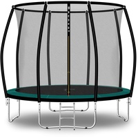 Baunsal® Trampolin Outdoor Ø 305 cm (FGIS) grün Komplettset Sprungmatte mit Netz und Leiter Gartentrampolin Outdoor Spielzeug Kinder Trampolin Kinder Outdoor Spielzeug Garten