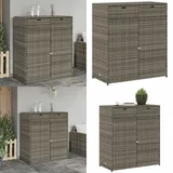Vidaxl - Gartenschrank Grau 105x55x113 cm Poly Rattan - Outdoor-Schrank - Gartenschrank - Stauraum - Gartenorganisation - Wetterfest - Home & Living