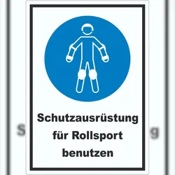 Schutzausrüstung für Rollsport benutzen Aufkleber A6 (105x148mm)