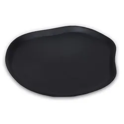 Casa Padrino Luxus Aluminium Tablett Matt Schwarz 40 cm - Deko Accessoires