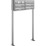AL Briefkastensysteme Standbriefkasten 4 Fach Silber