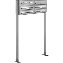 AL Briefkastensysteme Standbriefkasten 4 Fach Silber