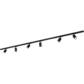 Briloner - Schienensystem Rail Komplettset, 6x GU10 Spots schwenkbar, Einspeisung, Lichtschienensystem Decke, Strahler Schiene, Deckenlampe, Deckenleuchte, Spotlight, 2,25m, Schwarz