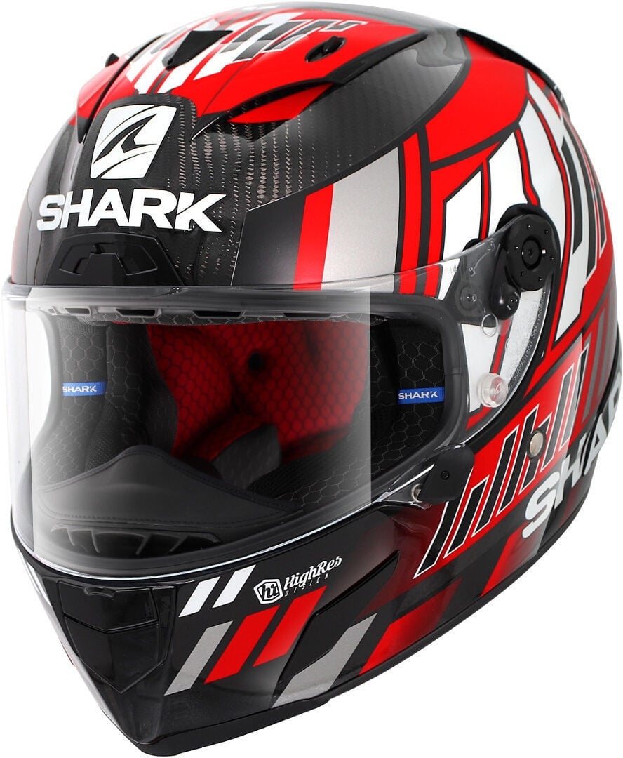 Shark Race-R Pro Carbon Replica Zarco Speedblock Helm, wit-rood, XS Voorman