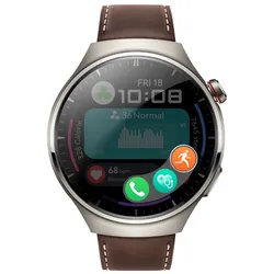 Huawei Watch 4 Pro - Titan - intelligente Uhr mit Riemen - Leder - dunkelbraun -