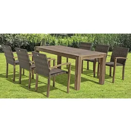 Garden Pleasure Topeka Gartentisch 180 x 90 x 77 cm braun