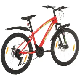 vidaXL Mountainbike 21 Gang 26 Zoll Rad 36 cm Rot