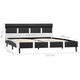 vidaXL Bettgestell mit LED Grau Kunstleder 120×200 cm