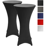 Beautissu Stella Stehtischhusse Ø 70 cm Schwarz 2tlg