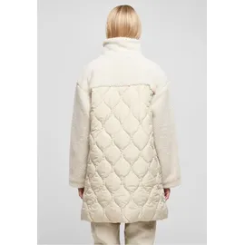 URBAN CLASSICS Oversized Sherpa Quilted Mantel Soft Seagrass / White Sand XS