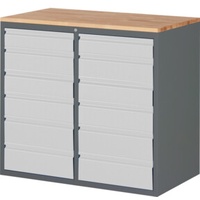 STIER Schubladenschrank Premium mit 12 Schubladen und Buchentop BxTxH 1145x650x1035 mm