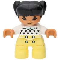 LEGO® Duplo: Mädchen mit blassgelber Hose und weißem Oberteil Spielbausteine