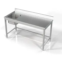 Combisteel Spültisch 1 Becken links aus Edelstahl 1600x700x850mm