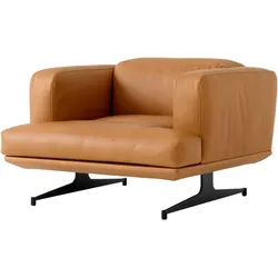 &Tradition Inland AV21 Sessel, schwarz / noble aniline leder cognac