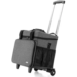 Luxja Rolling Teacher Tragetasche mit Bodenstützpolster, multifunktionale Lehrertasche mit abnehmbarem Dolly (patentiertes Design), grau, Modern
