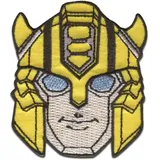 Comercial Mercera Hasbro Transformers Bumblebee Kopf - Aufnäher, Bügelbild, Aufbügler, Applikationen, Patches, Flicken, zum aufbügeln, Größe: 5,5 x 6,3 cm, Blau