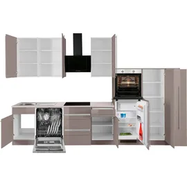 WIHO KÜCHEN Küchenzeile Chicago 360 cm braun