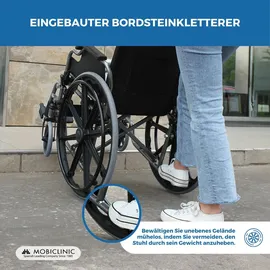 Mobiclinic Giralda Faltrollstuhl schwarz, selbstfahrend, Sitzbreite 43 cm